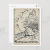 boek illustratie meisje met zeeschelpen briefkaart (Voorkant / Achterkant)