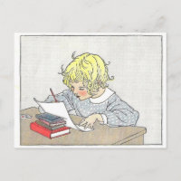  boek illustratie meisje schrijven van een brief