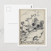 boek Illustratie Visboot met Zeepaardjes Briefkaart (Voorkant / Achterkant)