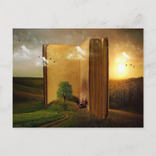 boek in natuur briefkaart