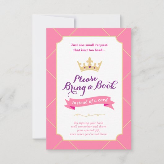Boek in plaats van Kaart | Princess Baby shower Gi (Voorkant)