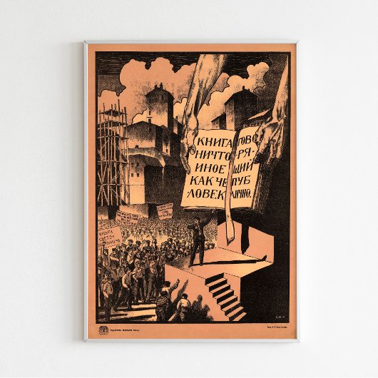 "Boek is niets meer... Sovjet-Poster van Propagand Poster