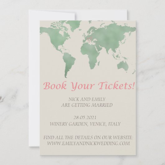 Boek je tickets voor een bruiloft kaart (Voorkant)