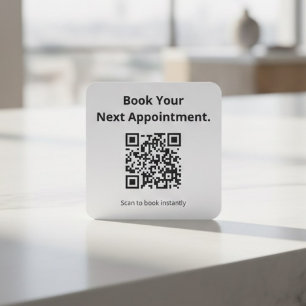 Boek je volgende afspraak QR-code Vierkante Sticker