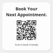 Boek je volgende afspraak QR-code Vierkante Sticker (Voorkant)