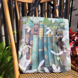 Boek Joy Oude Groene Boeken & Lente Bloemen Tote Bag