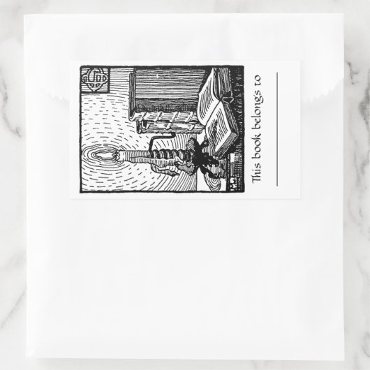 Boek & Kaars Boekplaat Sticker (Tas)