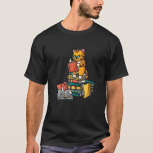 Boek  Kat Zit Op Stapel Boeken Boekenwurm T-shirt