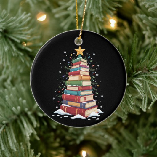 Boek Kerstboom Boek Liefhebber Librarian Keramisch Ornament (Boom)