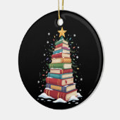 Boek Kerstboom Boek Liefhebber Librarian Keramisch Ornament (Links)