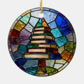 Boek Kerstboom Keramisch Ornament (Achterkant)