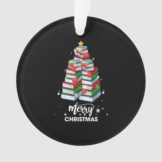 Boek Kerstboom Kerstcadeau voor boeken liefhebbers Ornament (voorkant)