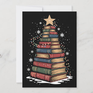 Boek Kerstboom Leraar Bibliothecaris Kerst Vakanti Feestdagenkaart