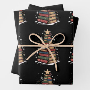 Boek Kerstboom Leraar Bibliothecaris Kerstvakantie Inpakpapier Vel
