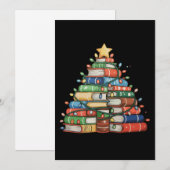 Boek Kerstboom Lichten Leraar Bibliothecaris Lees Feestdagenkaart (Voorkant / Achterkant)