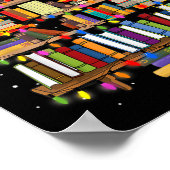 Boek Kerstboom Lichten Leraar Bibliothecaris Lees Poster (Hoek)