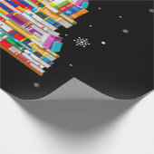 boek kerstboombibliothecaresboek liefhebbers xmas cadeaupapier (Hoek)