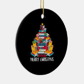 boek kerstboombibliotheek bibliothecaire cadeau le keramisch ornament (Rechts)