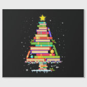boek kerstboomgaard kerst bibliothecaris cadeaupapier (Vlak)