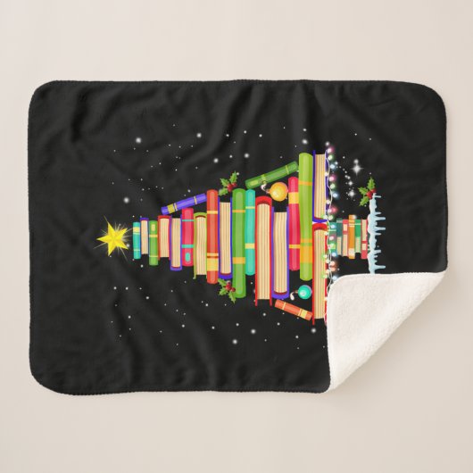 boek kerstboomgaard kerst bibliothecaris sherpa deken (Voorkant (horizontaal))