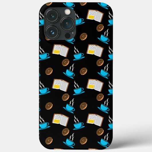 Boek Koffie en Donut Cartoon Case-Mate iPhone Case (Achterkant)