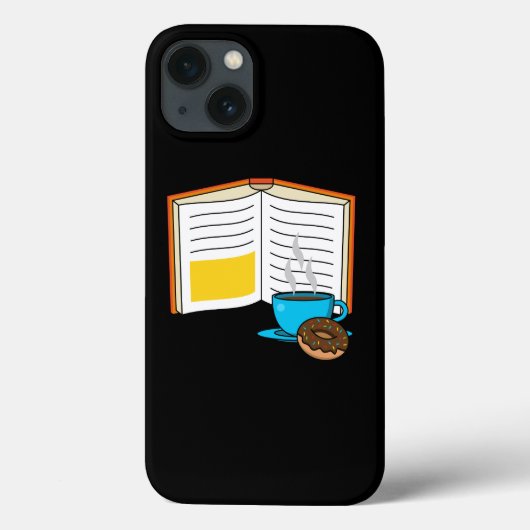 Boek Koffie en Donut Cartoon Case-Mate iPhone Case (Achterkant)