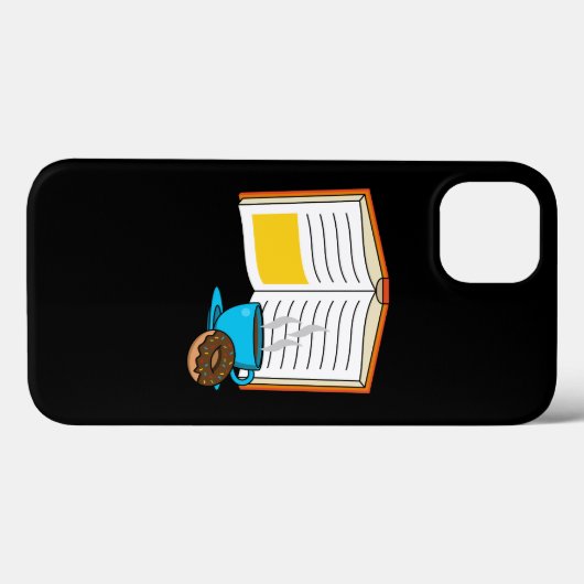Boek Koffie en Donut Cartoon Case-Mate iPhone Case (Achterkant (horizontaal))