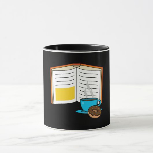 Boek Koffie en Donut Cartoon Mok (Midden)