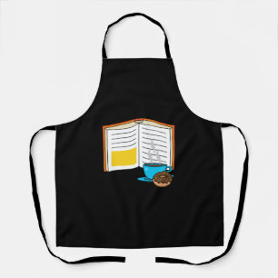 Boek Koffie en Donut Cartoon Schort