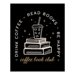 Boek koffie lezen citaten donkere academia estheti perfect poster