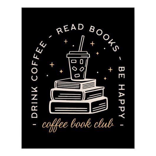Boek koffie lezen citaten donkere academia estheti perfect poster (Voorkant)
