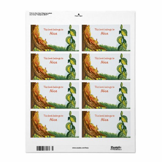 Boek Labels met eekhoorn (Full Sheet)