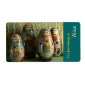 Boek Labels met Russisch Matrioshka (Voorkant)