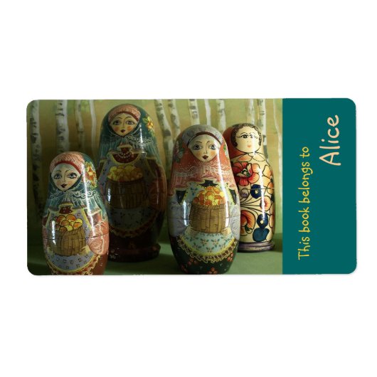 Boek Labels met Russisch Matrioshka (Voorkant)