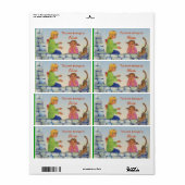 Boek Labels met twee meisjes en kat (Full Sheet)