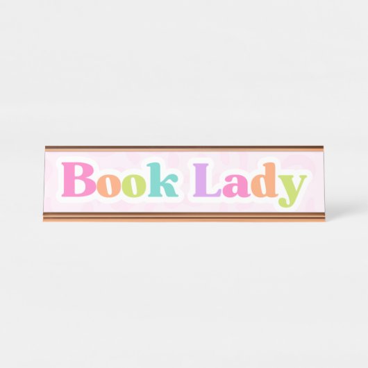 Boek Lady Desk Bord Bureau Naambordje (Voorkant)