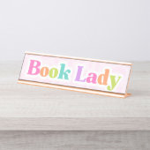 Boek Lady Desk Bord Bureau Naambordje (Voorkant)