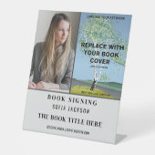 Boek lancering ondertekening foto auteur promotion reclamebord met voetstuk (Voorkant)