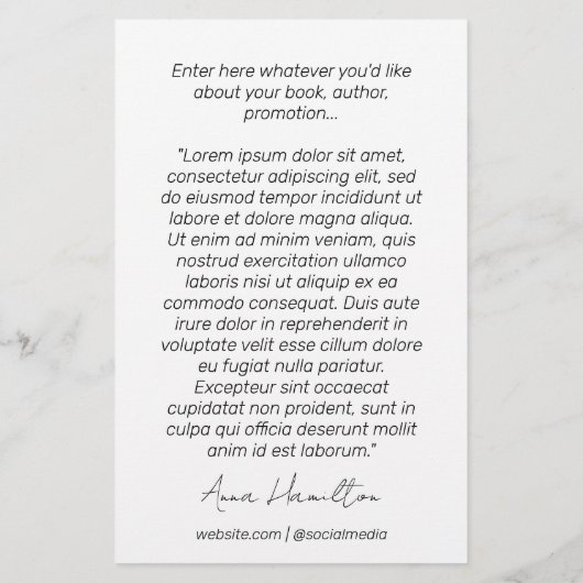 Boek lancering promotioneel flyer (Achterkant)