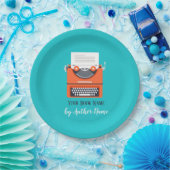 Boek Launch Party Typewriter Papieren Bordje (Feest)