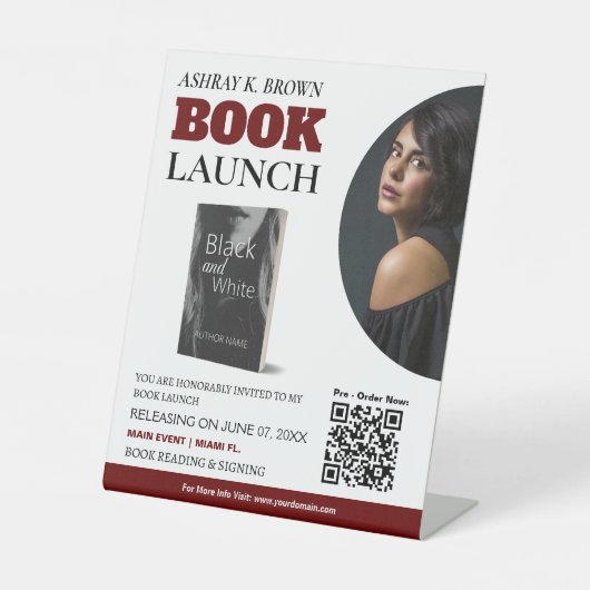 Boek Launch Pedestal Custom Sign Reclamebord Met Voetstuk (Voorkant)