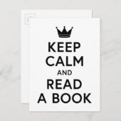 Boek lezen en kalm houden briefkaart (Voorkant / Achterkant)