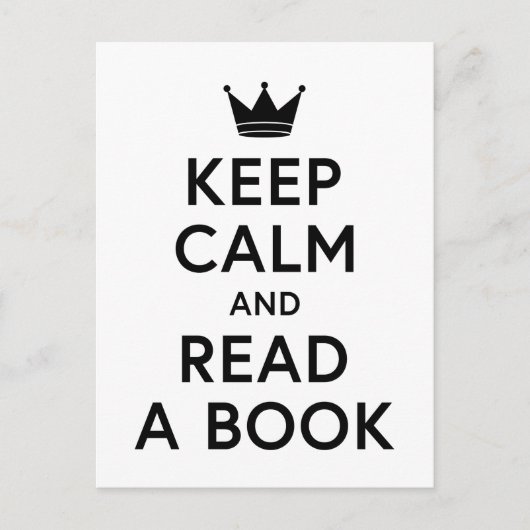 Boek lezen en kalm houden briefkaart (Voorkant)