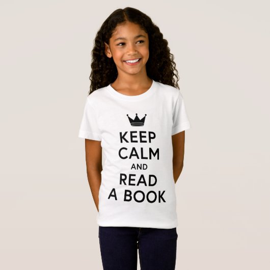 Boek lezen en kalm houden t-shirt (Voorkant volledig)