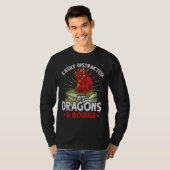 Boek lezen Fantasy Creature Boek Nerd Grappig Boek T-shirt (Voorkant volledig)