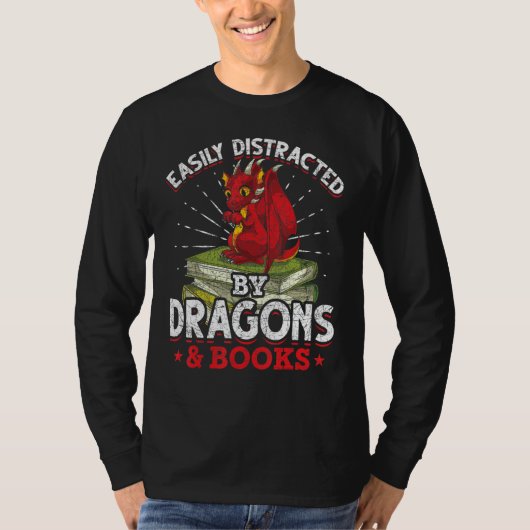 Boek lezen Fantasy Creature Boek Nerd Grappig Boek T-shirt (Voorkant)
