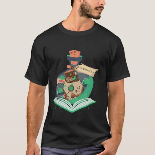 Boek lezen Graphic Magic Konijn Steampunk Magica T-shirt (Voorkant)