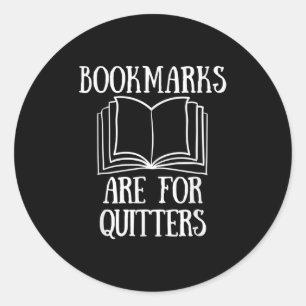 Boek lezen Quote Bladwijzer zijn voor Quitters lez Ronde Sticker