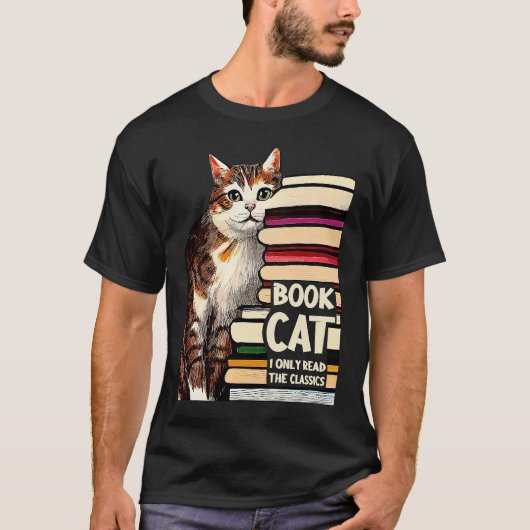 Boek Lezen Studeren Kat Lezer Kitten T-shirt (Voorkant)