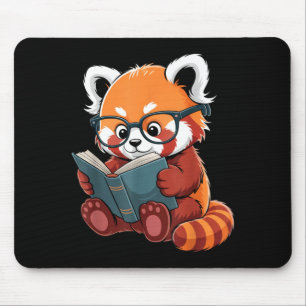Boek lezend rode panda lezer dier schattig rood muismat